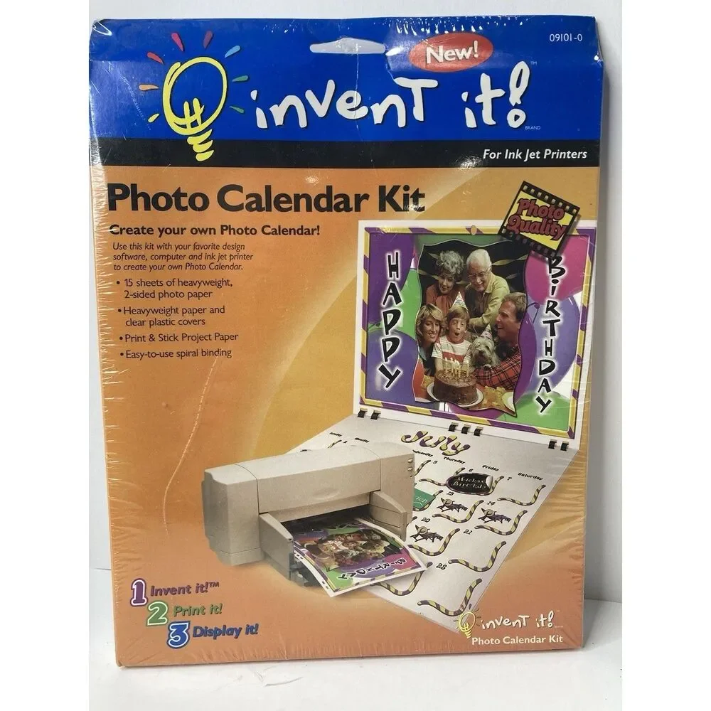 Invent It! Photo Calendar Kit - 15 Double Sided Sheets - New!